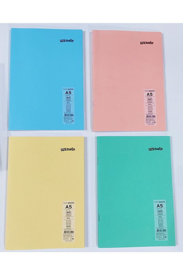 Mynote-4 Pieces A5 Small Size 60 Sheets Checked Plastic Cover Notebook 1