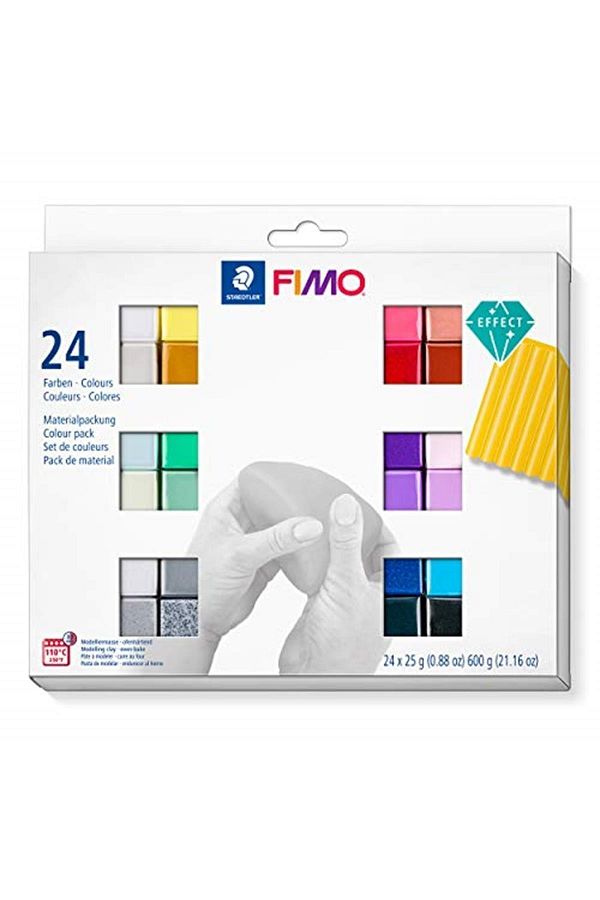 Scrikss-Fimo 8013 C241 Fimo Effect Modeling Clay 25 Gr. 24 Blocks Multi Pack 1