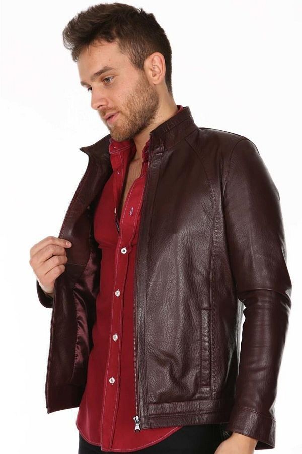 Embroidered genuine leather jacket shop