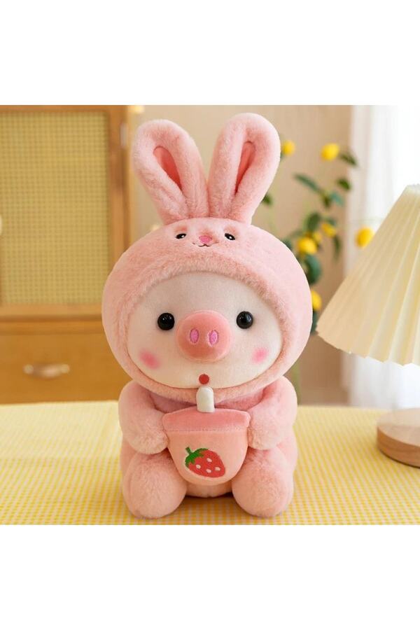 Zigver Sevimli Pembe Domuz Peluş Oyuncak Bebek Doğum Günü Hediyesi 25 Cm