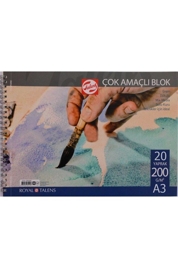 Talens-Multi-Purpose Block Picture Drawing Notebook (a3) 200gr 20 Sheets 1