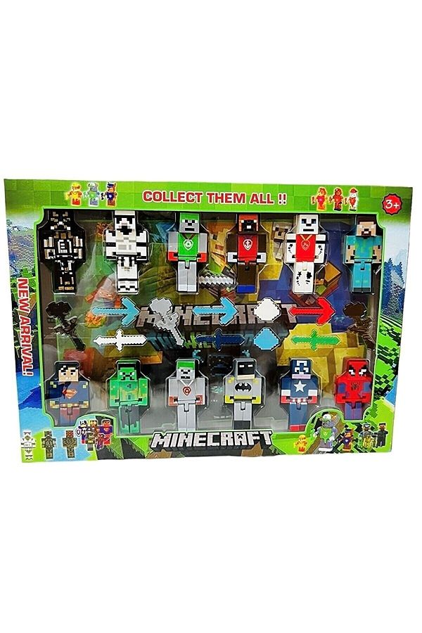 Minecraft 12 Li Super Hero Toy Figures 23 Pieces Lego Building Toy Figure Toys Trendyol