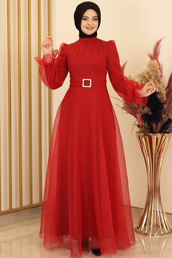 Fashion Showcase-Selen Evening Dress Red - Design - Fsc2139 1