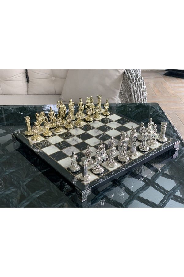 POLO BLUE-Antique Novel Gladiator Figured Chess Set 1
