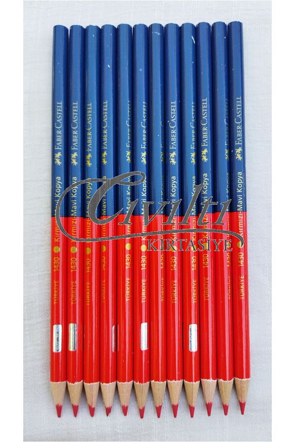 Faber Castell-قلم نسخ باللونين الأزرق والأحمر مكون من 12 قلمًا 1