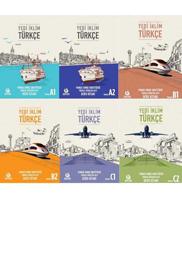 Yunus Emre Yayınları-Yedi Iklim Turkish Teaching Set A1 A2 B1 B2 C1 C2 Set (6 Books) (basic-intermediate-advanced) 1