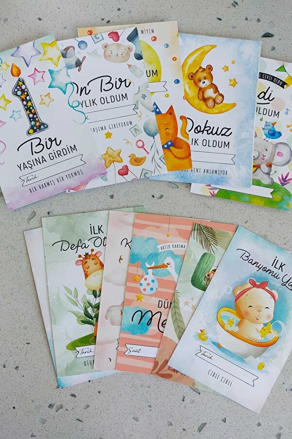 Tutunabilir Kağıt 12 Adet Bebek Anı Kartı Hamile Anı Kartları Anı Kartı Modelleri Bebek Aylık Konsept Fotoğraf Çekimi