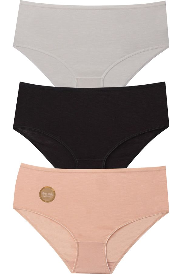 Papatya-3-Piece Breathable Special Texture Oversize Panties 1