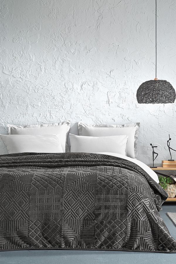 Yataş-Nova Gray Double Emboss Blanket 1
