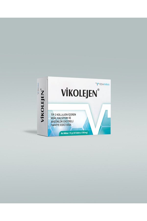Tedafarma-Vikolejen Type 2 - Msm, Calcium and Accuracy Extract Containing Collagen, 30 Tablets Food Supplement 1