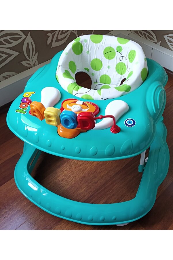 Baby Yeşil Müzikli Yürüteç Çocuk Yürüteci TR Koltuklu