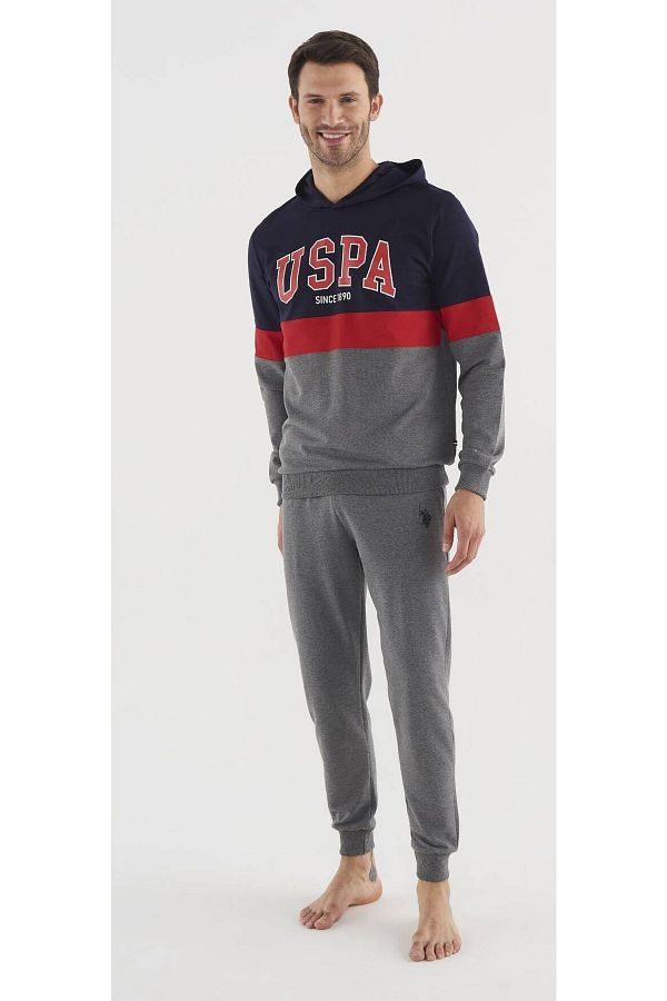 U.S. Polo Assn. Men s Navy Blue Hooded Sleeves and Leg Cuffed Tracksuits Trendyol