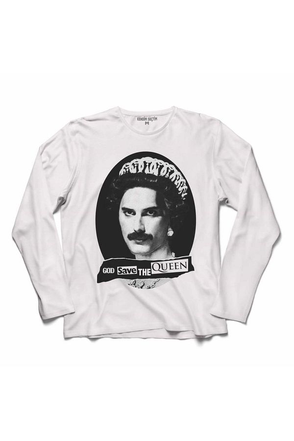 Kendim Sectim God Save The Queen Freddie Mercury Long Sleeve T Shirt