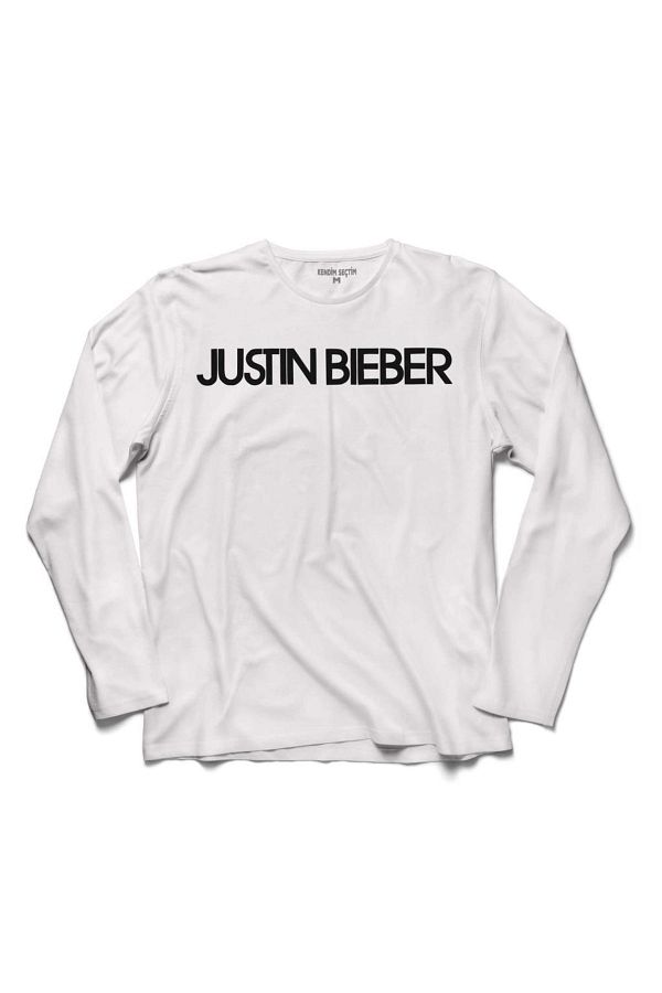 Kendim Sectim Justin Bieber Name Written Long Sleeve T Shirt Trendyol