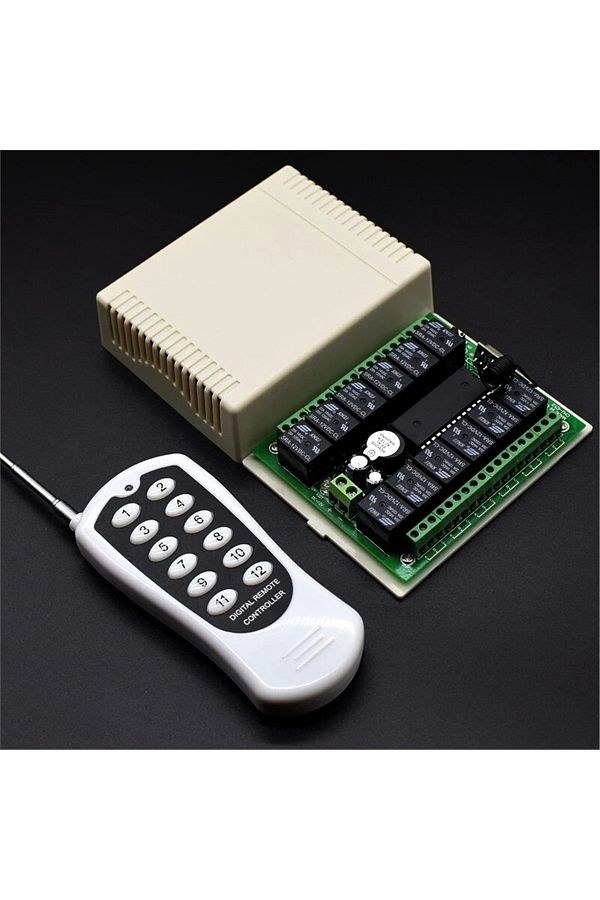 Arduino-12 فولت 433 ميجا هرتز 12 قناة وحدة مرحل استقبال الترددات اللاسلكية التي تسيطر عليها (محاصر) 1