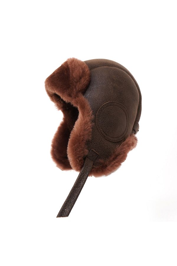 Mumcu's Leather-Men's Leather Furry Winter Aviator Pilot Hat 1