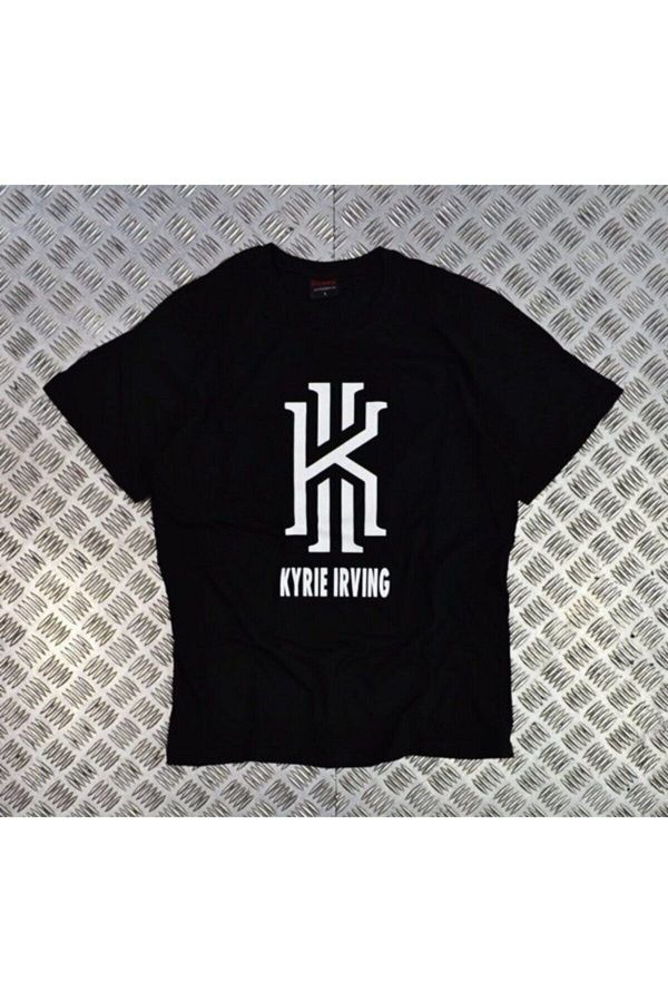 Foxanger outdoors Unisex Black Kyrie Irving Cleveland Cavaliers Printed T shirt 100 Cotton Trendyol