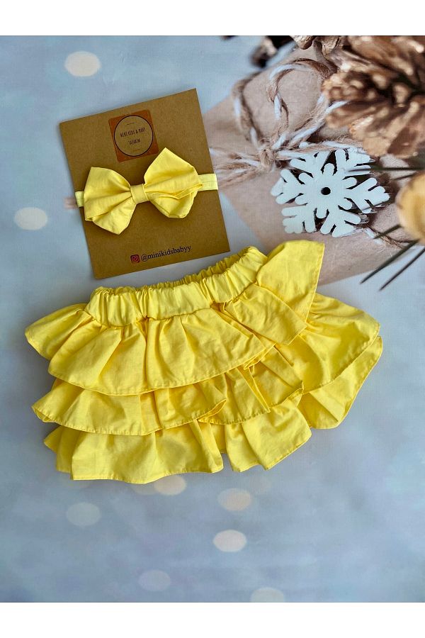 Yellow ruffle on sale shorts