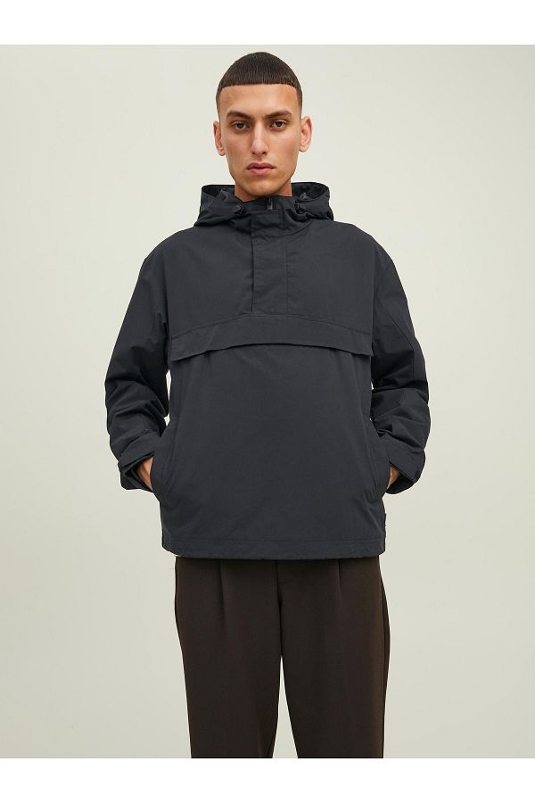 Jack jones black coat sales