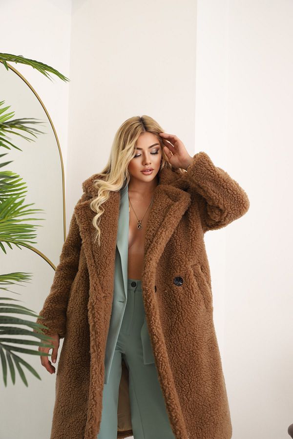 Long plush coat online