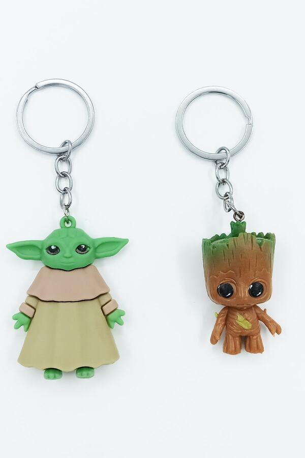 PopŞeker-Star Wars Yoda And Avengers Galaxy Groot Set Of 2 Grot With Keychain, Yoda Character 1