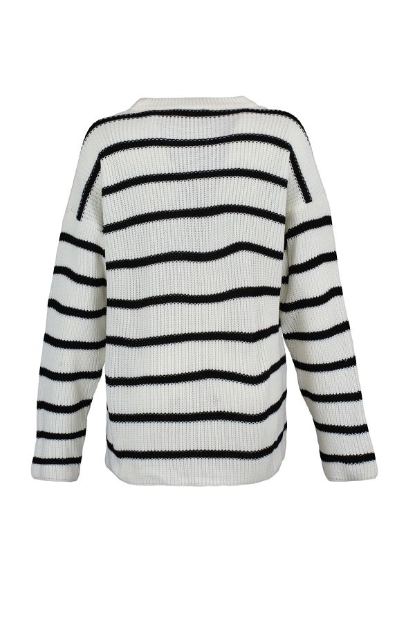 Wide striped sweater on sale