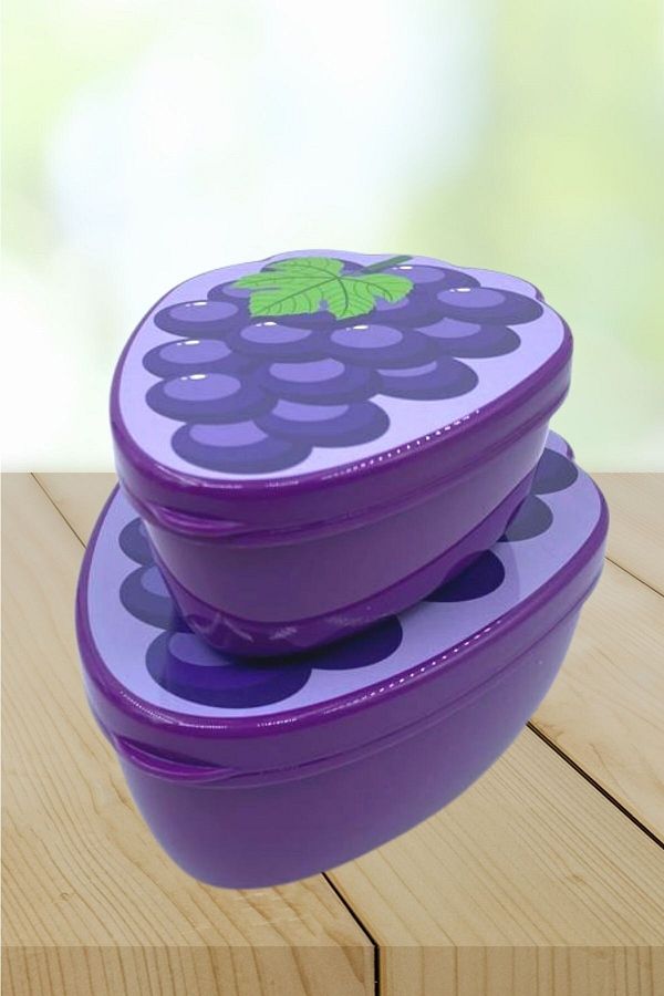 Buffer-® Set of 2 Nesting Grape Model Storage and Nutrition Containers (550 Ml + 250 Ml) 1