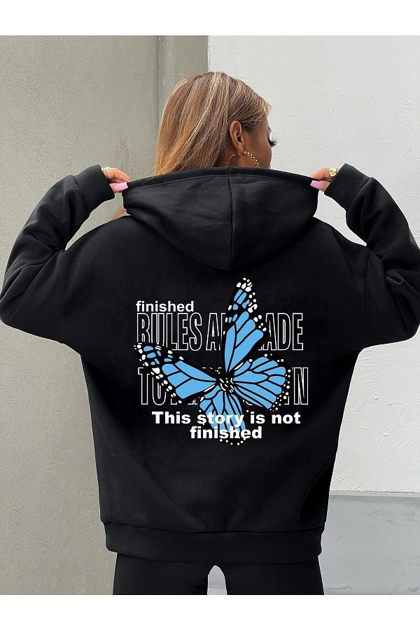 Blue butterfly sweatshirt sale