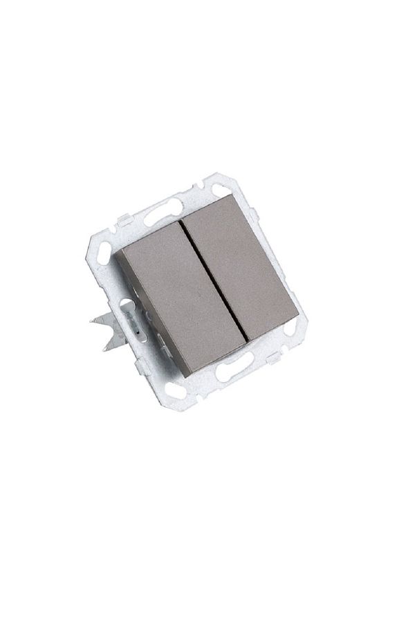 Netelsan-Anthracite Double Switch Commutator Frameless 1