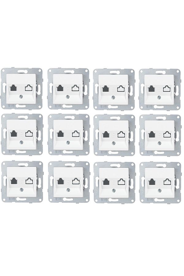 Netelsan-Byobu 12 Pieces White Data Socket Without Jacks Without Frame 1