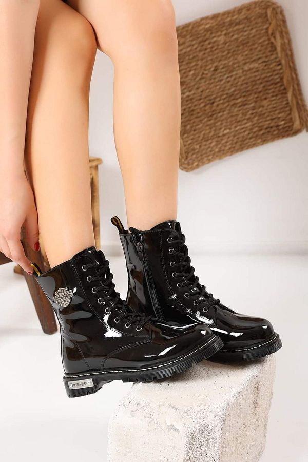 Patent leather women boots sale