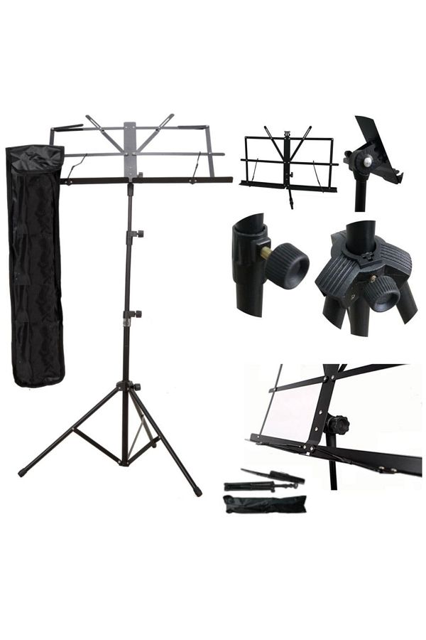 Chroma-Note Stand Portable - Folding-Sturdy Metal Construction+Case 1