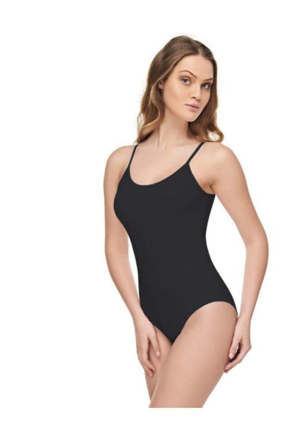 Tutku Elit-E Body pentru femei, negru, bumbac, elastan, lycra, cu bretele late Xl 1