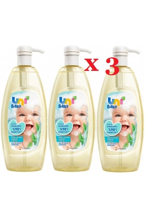Uni Baby-700 ml Unı Baby Hair and Body Shampoo - 9 Pieces 1