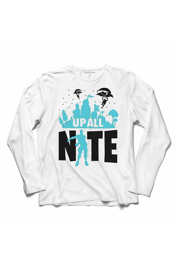 Kendim Sectim Fortnite Up All Nite Long Sleeve T Shirt Printed T shirt Trendyol