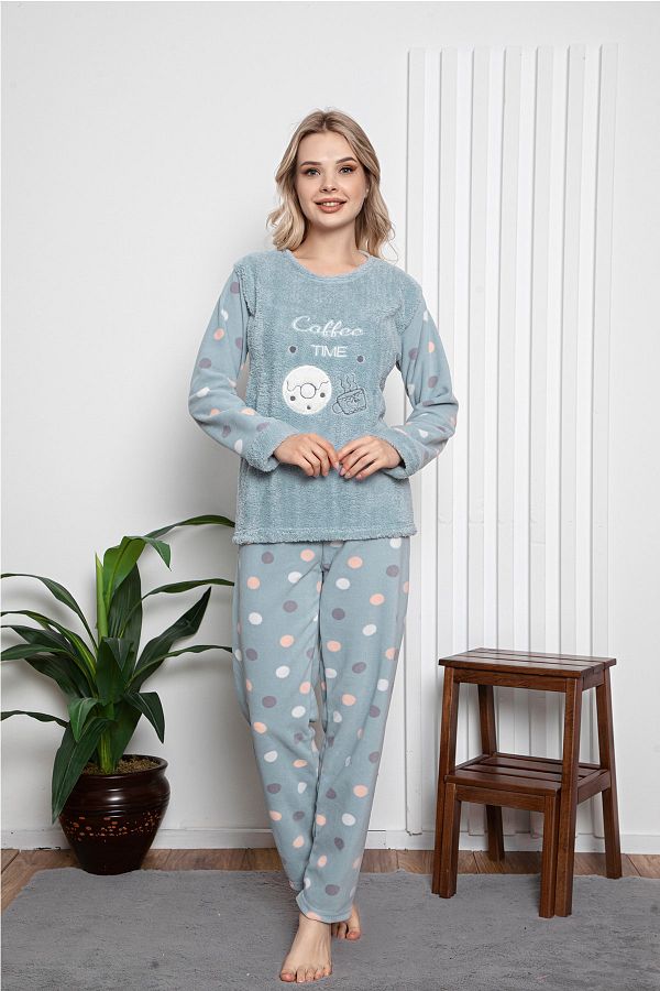 TAMPAP Women s Fleece Plush Pajama Set Welsoft Set 2191 Trendyol