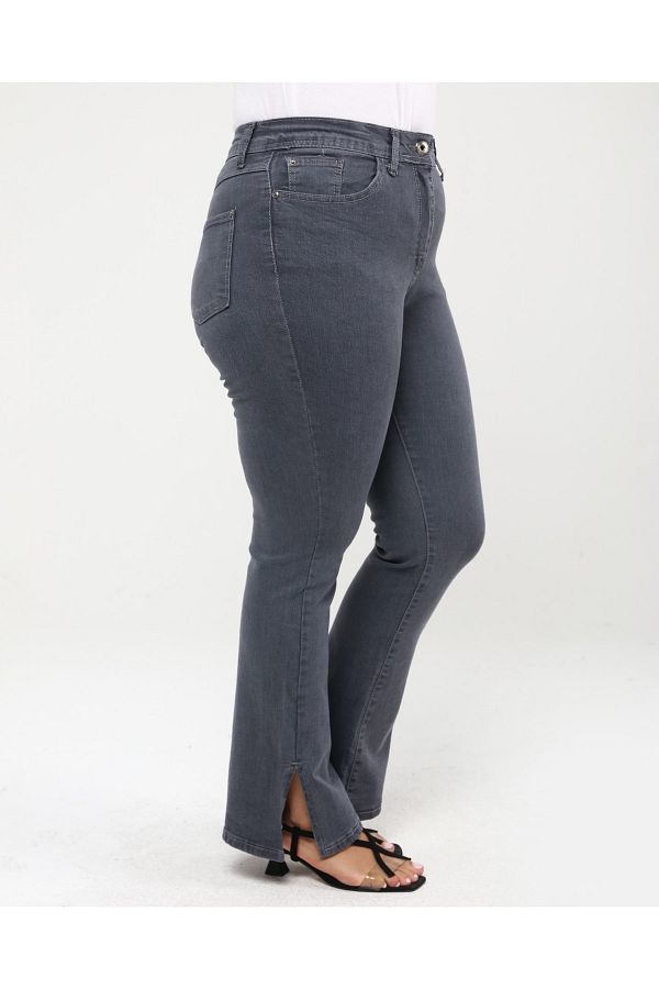 Era Lisa-Slit Flare Leg High Waist Lycra Plus Size Jeans 1