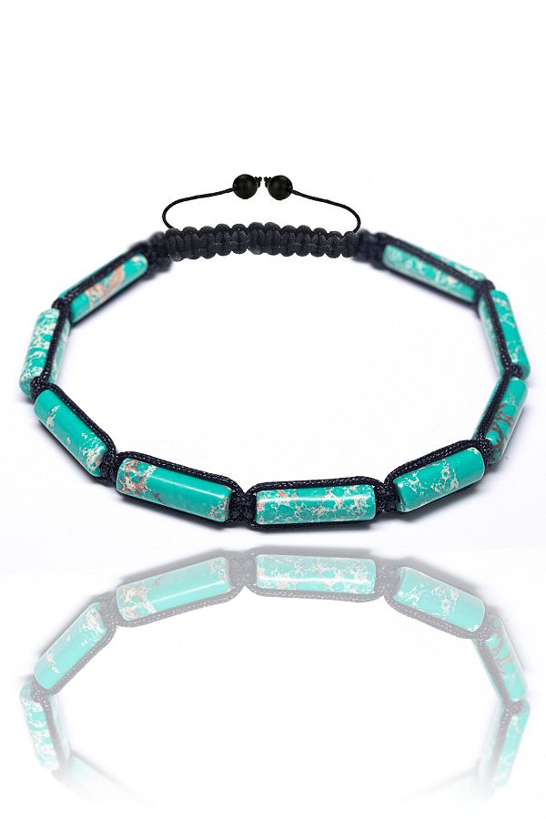 Tesbih Atölyesi-Certified Turquoise Varisite Stone Natural Stone Bracelet 1