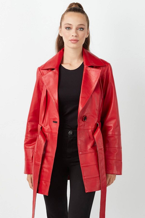 Red short trench coat new arrivals