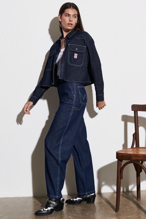 WRANGLER-Blugi Carpenter Fit 100% bumbac cu talie foarte înaltă, cu picioare largi 1