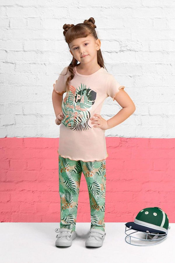U.S. Polo Assn.-Set de pijamale pentru fete cu licență roz perlat 1