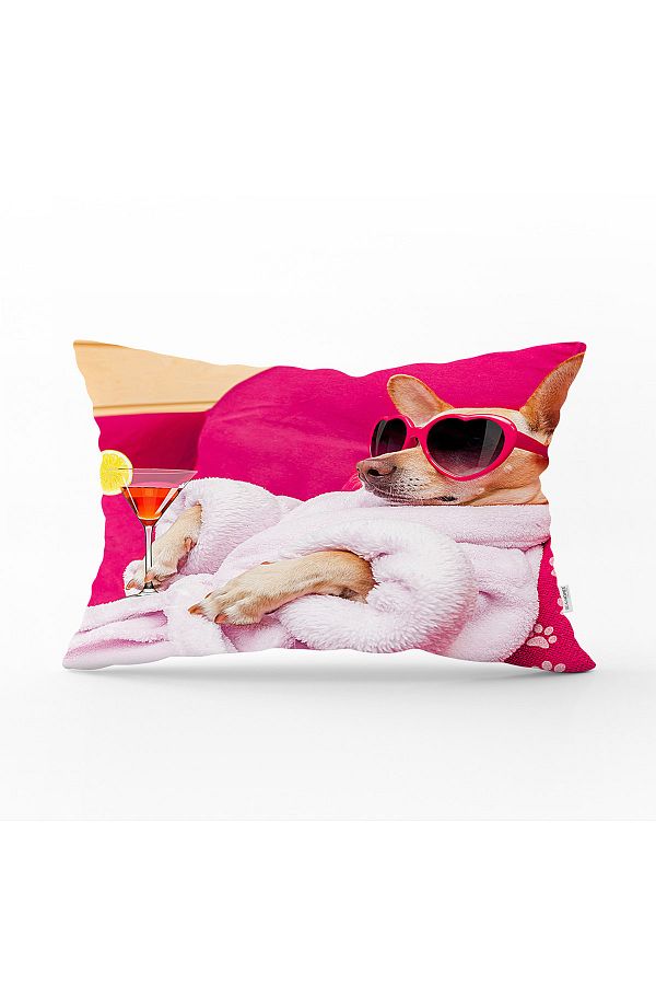 Realhomes-Modern Rectangular Pillow Cushion Cover with Dog Pattern in Bathrobe 1