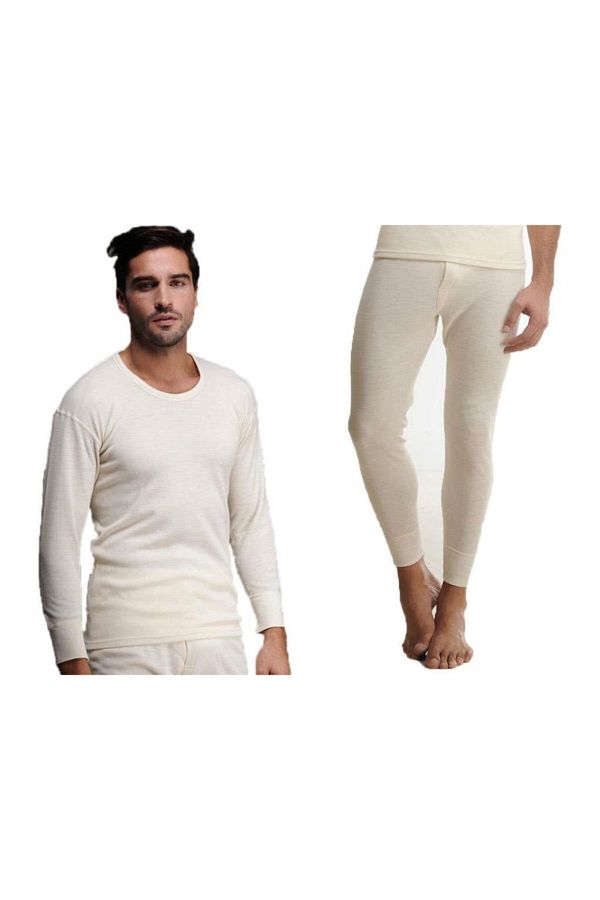 Hasyün-Men's Ecru Long Sleeve Thermal Clothing 1