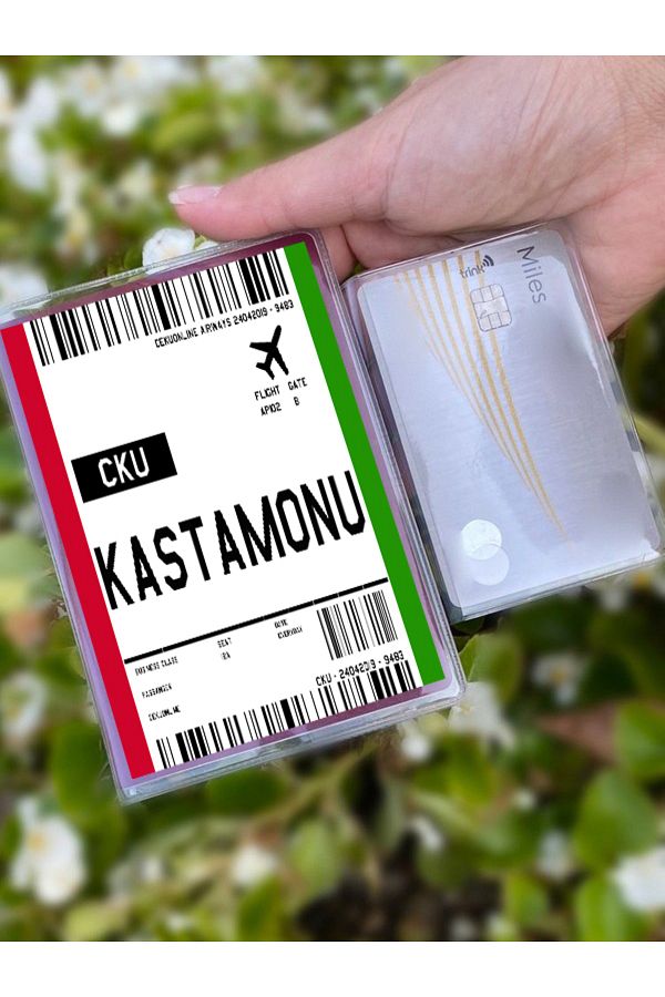 Cekuonline-Flight Ticket Kastamonu Patterned Universal Transparent Passport Cover Model Suitable for All Country Passports 1