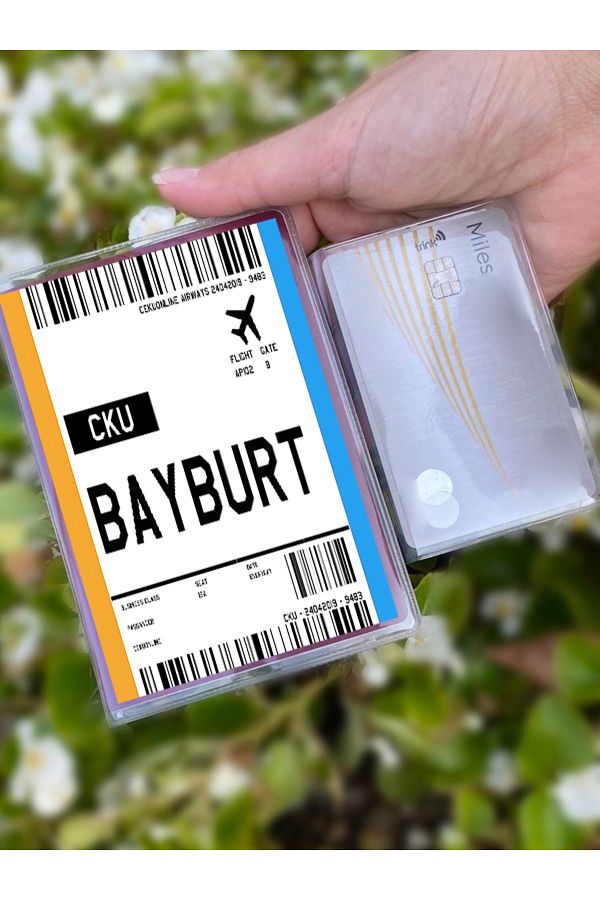 Cekuonline-Flight Ticket Bayburt Patterned Universal Transparent Passport Cover Model Suitable for All Country Passports 1
