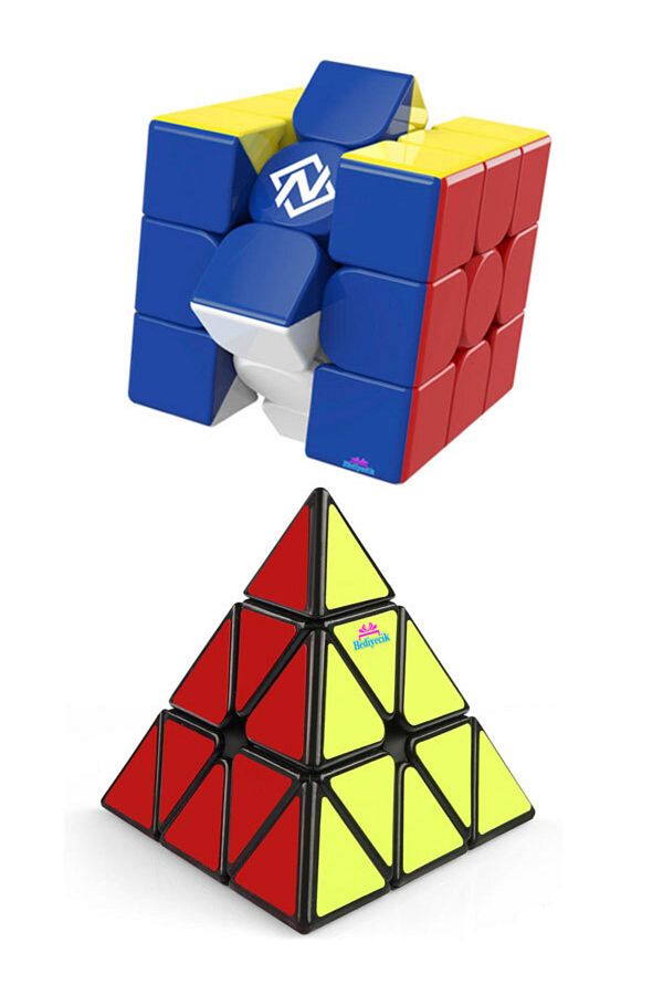 hediyecik-Nexcube Moyu Speed Pyraminx - Set of 2 Intelligence and Rubik Cubes 1