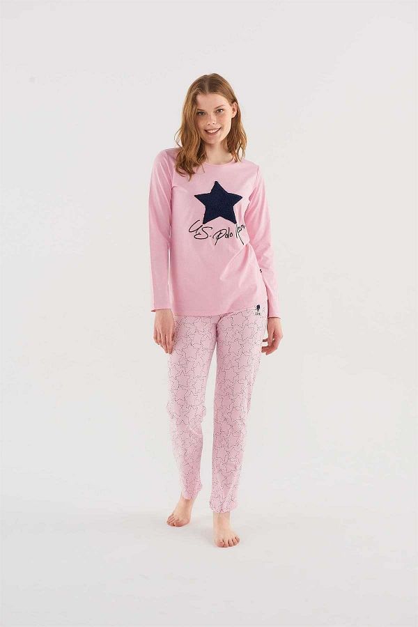 U.S. Polo Assn. U.S. Polo Assn Women s Long Sleeve Pajama Set 16835 Trendyol