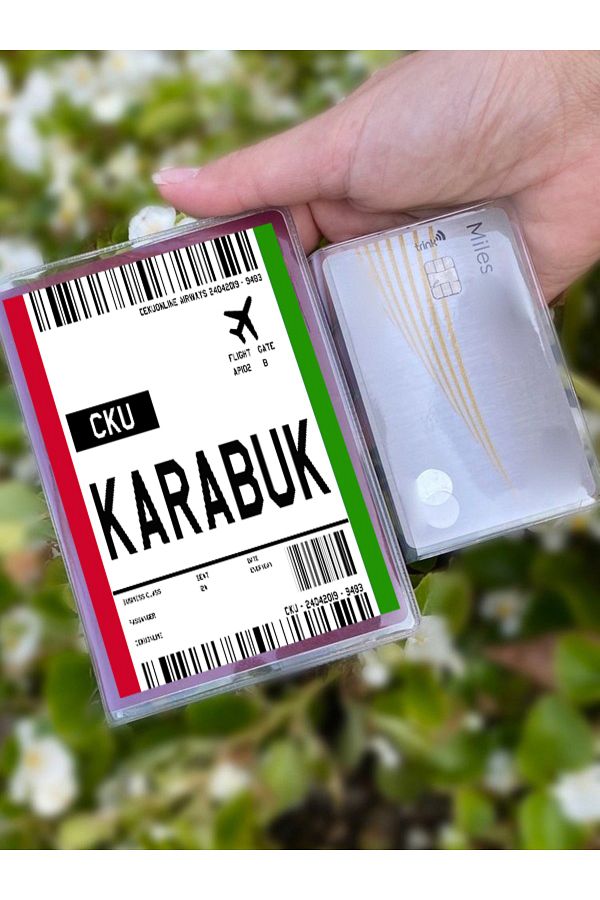 Cekuonline-Flight Ticket Karabük Patterned Universal Transparent Passport Case Model Suitable for All Country Passports 1