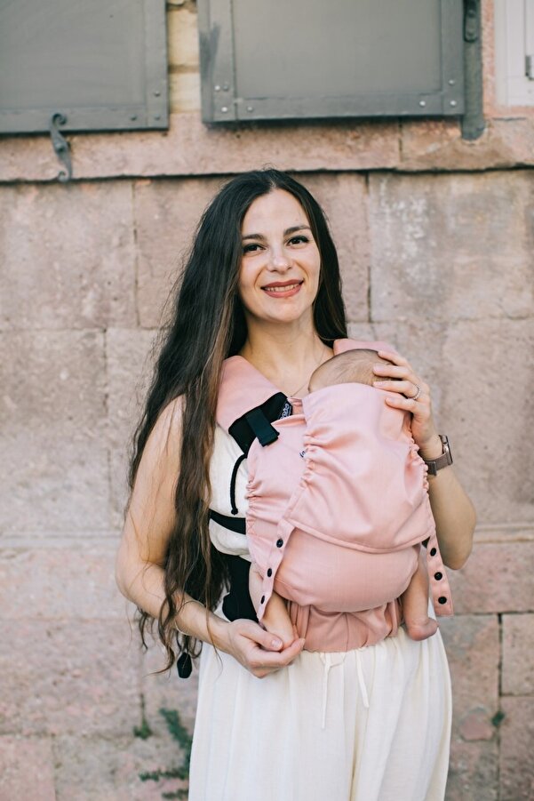 Neko Start Kanguru - Somon (DİŞ PEDİ HEDİYELİ AYARLANABİLİR ERGONOMİK KANGURU) %100 Pamuk, Dokuma Kumaş