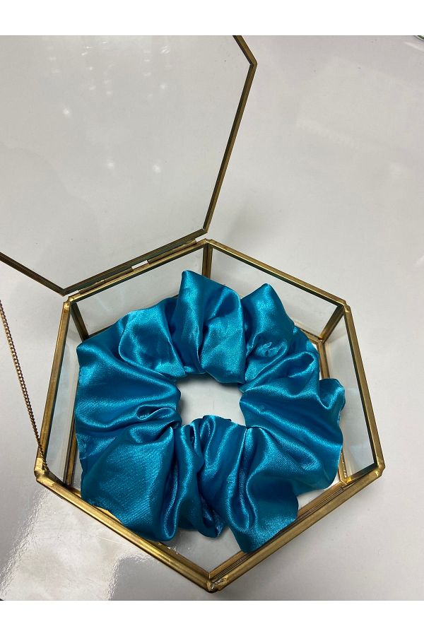 BUSA-Scrunchie albastru turcoaz 1